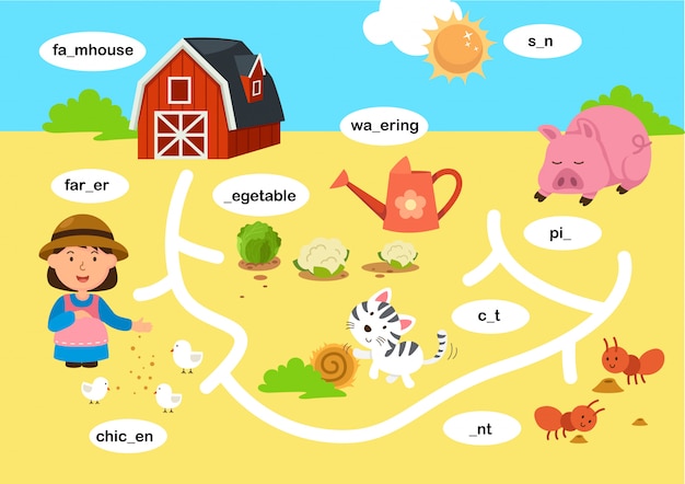 Education maze game illustration