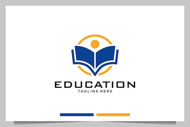 Education people with book logo design