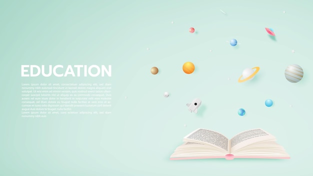 Education poster or background concept art with pastel color scheme vector illustration