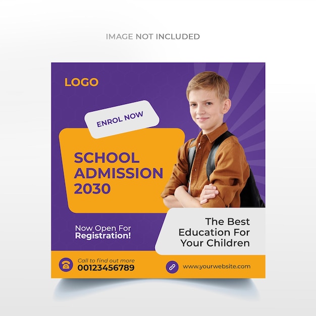 Education Social Media Banner for Kids School Admission