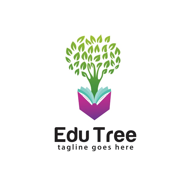 Education tree logo design template