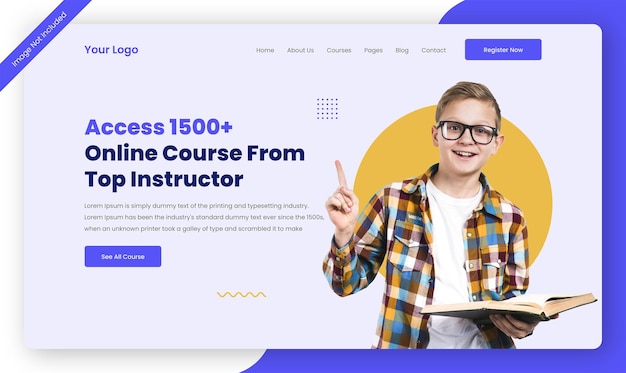 Education website landing page ui template design