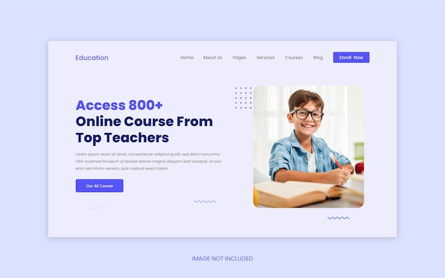 Education website landing page ui template design