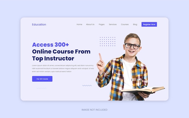 Education website landing page ui template design