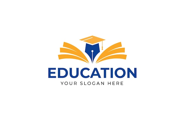 Education with pen and hat logo design