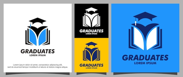 Educational book for graduation logo template