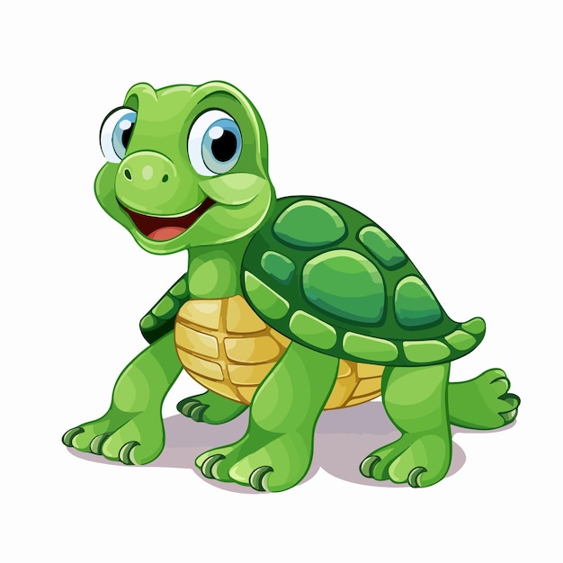 Educational English Word Card of Turtle Illustration