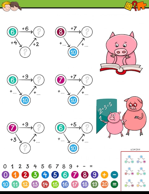 Educational Mathematical Addition Puzzle Game for Kids