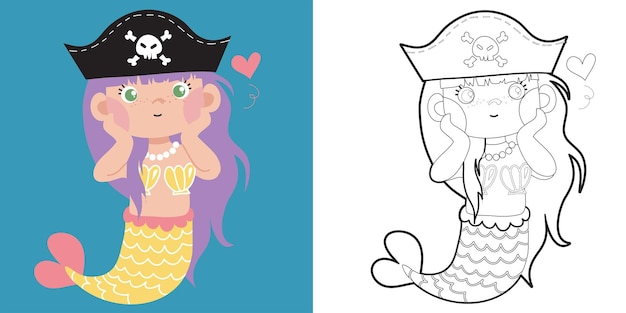 Educational printable coloring worksheet Coloring pirate illustration Coloring activity