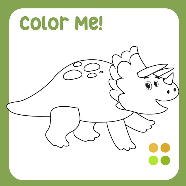 Vector educational printable worksheet. coloring dinosaur worksheet for children. vector file