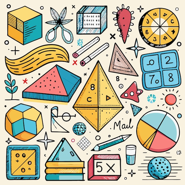 Vector educational and science icons for learning