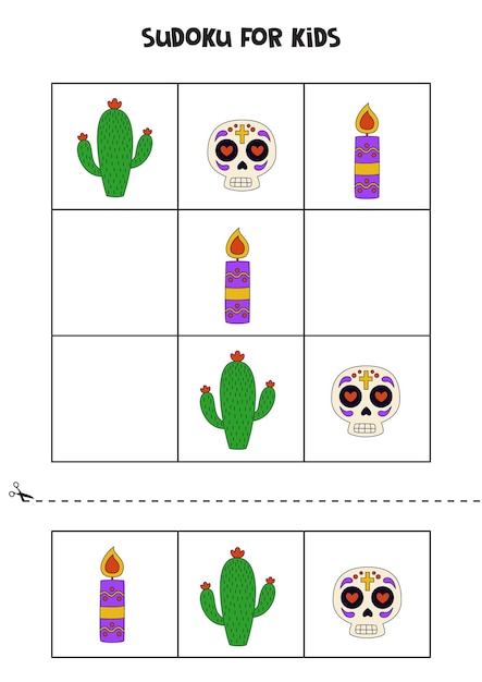 Educational sudoku game with cute Mexican elements