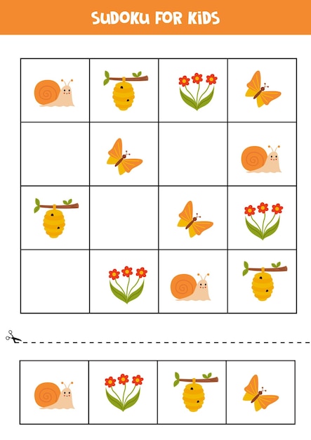 Educational sudoku game with cute woodland animals