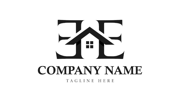 EE real estate home or house letter logo design template