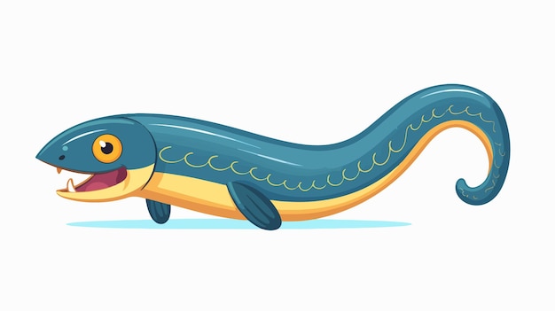 Vector eel fish isolated flat vector illustration on white background