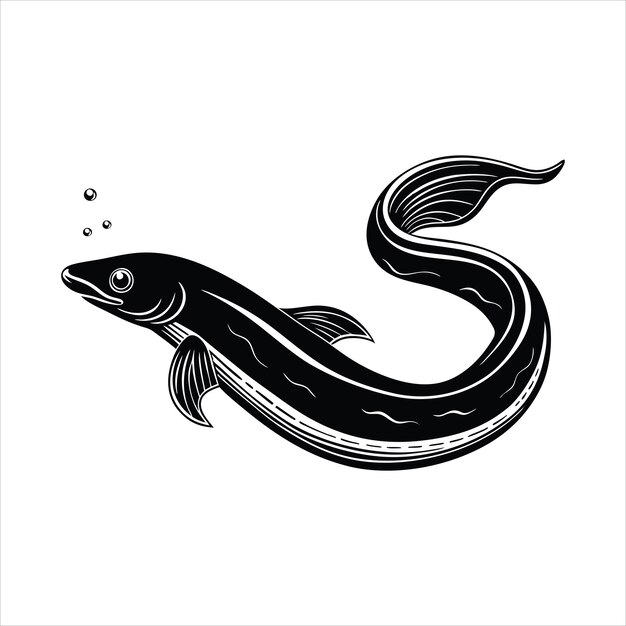 Vector eel gliding svg