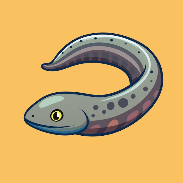 Vector eel resting on the bottom vector