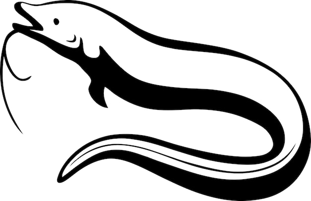 Vector eel silhouette vector illustration on a white background