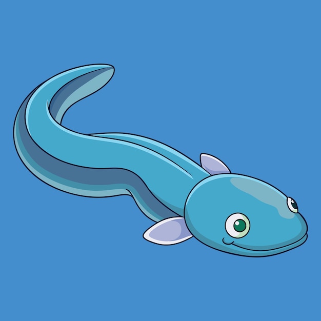 Vector eel straightened kawaii vector