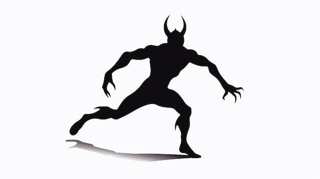 Eerie Ghost Devil Silhouette Vector on White Background