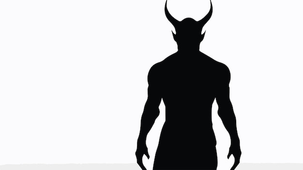 Eerie Ghost Devil Silhouette Vector on White Background