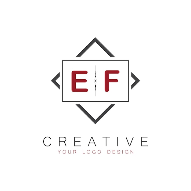 EF initial monogram logo with creative square style design