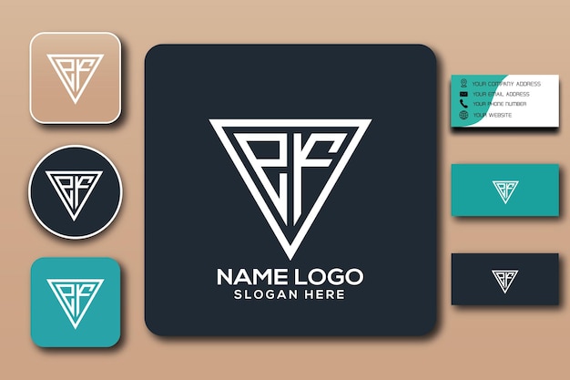 ef monogram logo template color editable