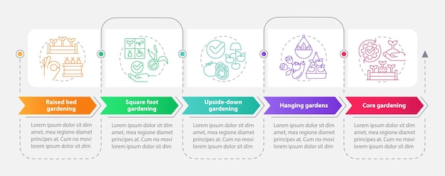 Effective gardening rectangle infographic template