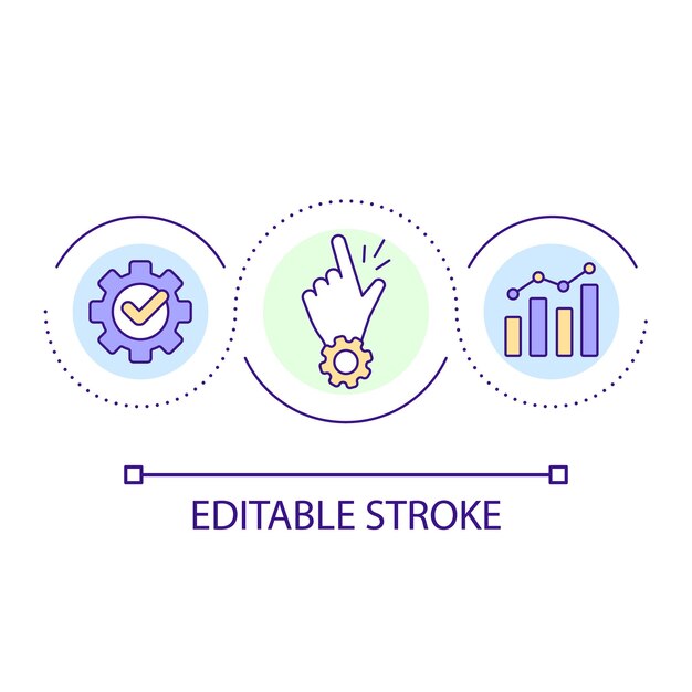 Effective key performance indicators loop concept icon