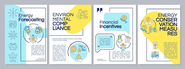 Efficient energy planning blue and yellow brochure template