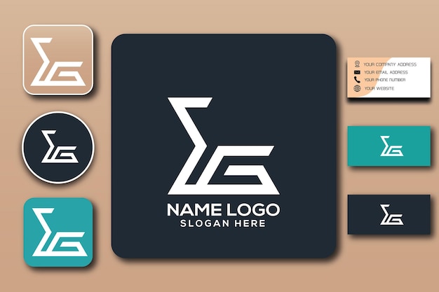 EG monogram logo template color editable