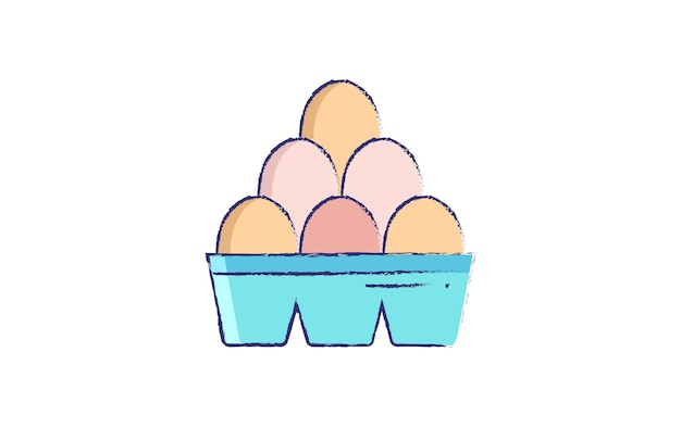 Egg Carton hand drawn illustration