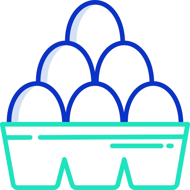 Vector egg cartonsolid outline color vector illustration