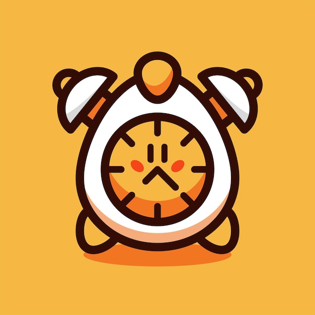 Egg clock cartoon vector illustration