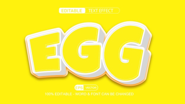 Egg Editable Text Effect Vector 3d style