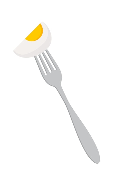 Egg on fork flat icon Healthy food Diet