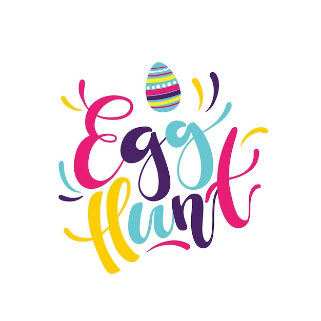 Egg hunt Happy Easter colorful lettering vector eps 10