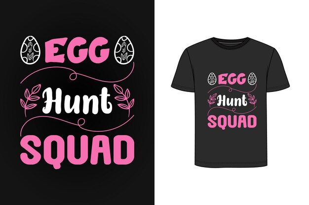 Egg hunt squad t shirt design premium vector