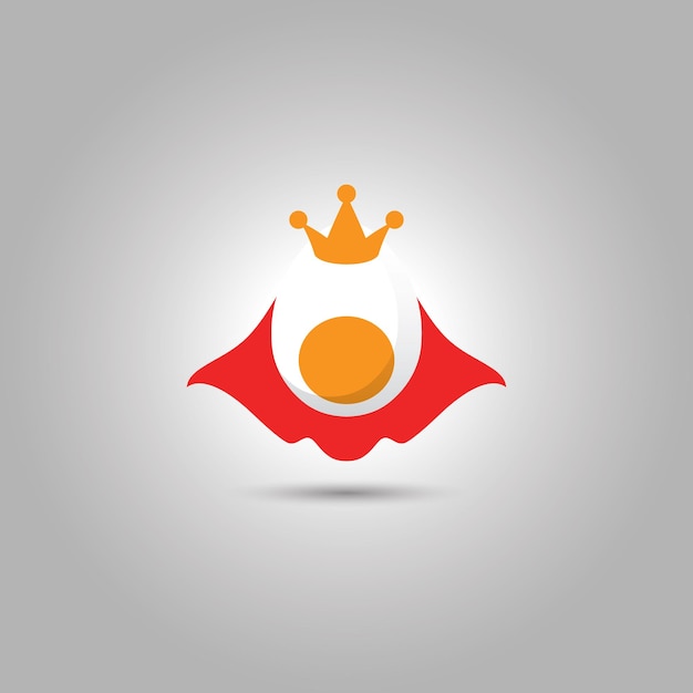 Egg king logo design with crown and cloak levitation design concept