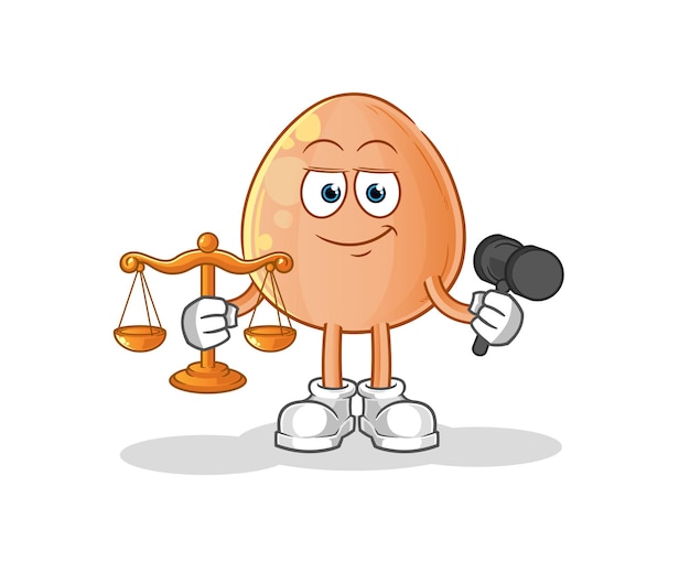 Egg lawyer cartoon cartoon mascot vector