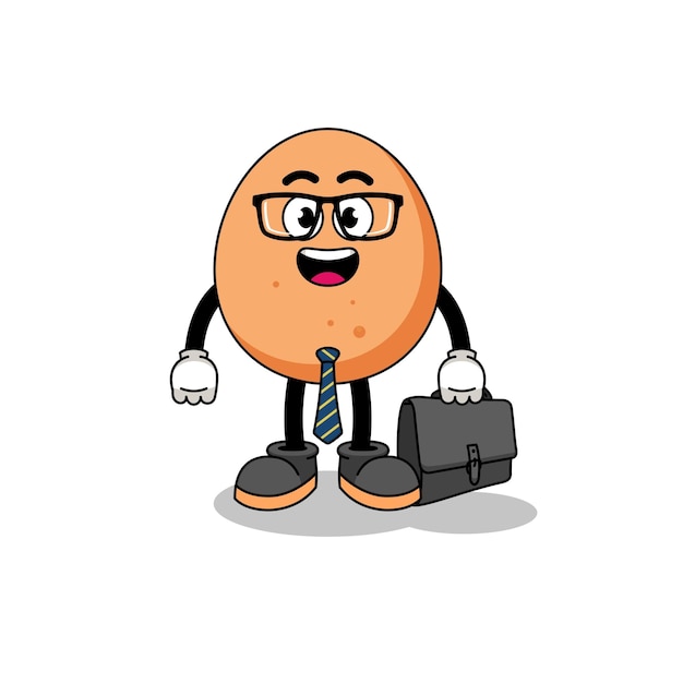 Egg mascot as a businessman character design