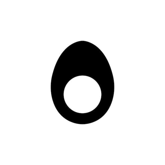 Egg vector icon, balck and white