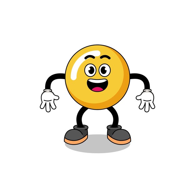 Egg yolk cartoon with surprised gesture