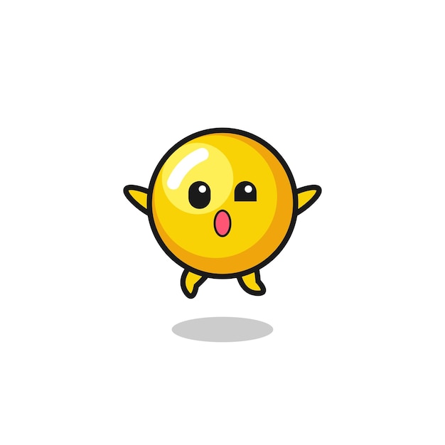 Egg yolk character is jumping gesture