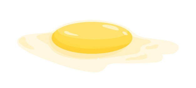 Egg yolk closeup vector illustration. Breakfast, lunch dish component, omelette ingredient. Dietetic product, food, healthy nutrition item. Raw chicken egg isolated on white background.