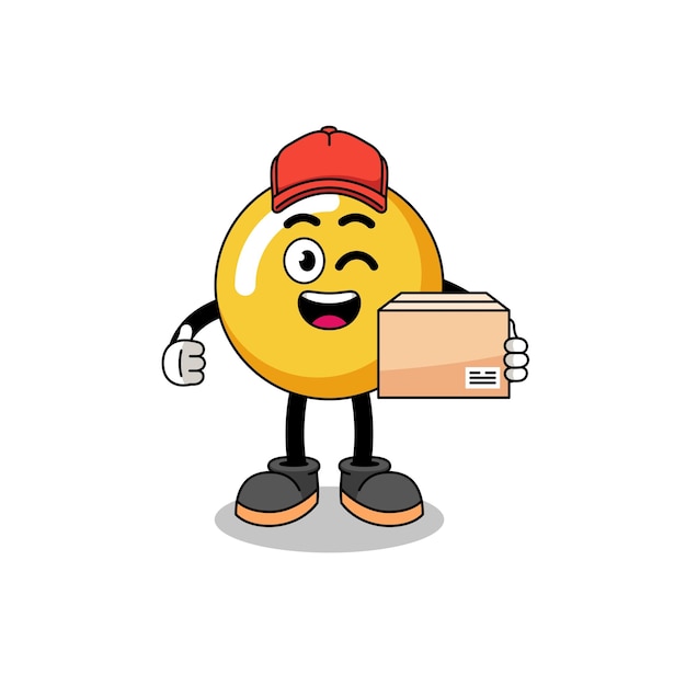 Egg yolk mascot cartoon as an courier