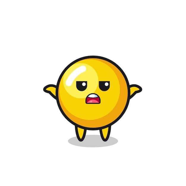 Egg yolk mascot character saying I do not know