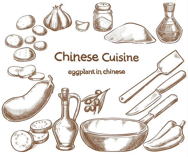 Eggplant in chinese recipe design