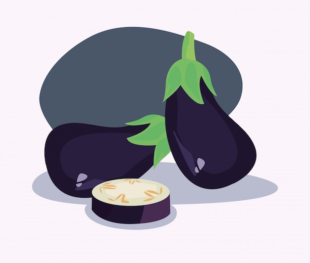 Eggplant fresh vegetables ilustration