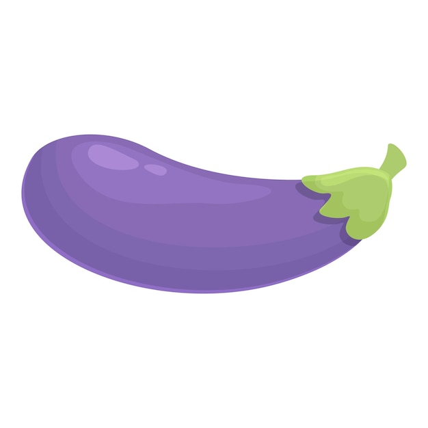 Eggplant icon cartoon vector Purple vegetable Fresh aubergine